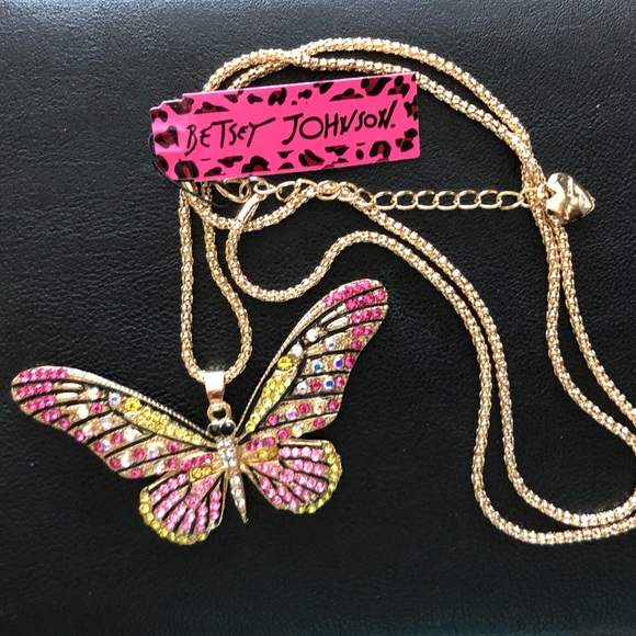 NWT BETSY JOHNSON BUTTERFLY NECKLACE - Picture 4 of 4